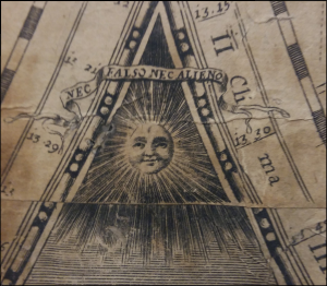 Dalla "Nova Totivs Orbis Terrarvm Tabula", il dettaglio dell'impresa della Regina Cristina di Svevia, tratto dalla mappa romana usata da Longhi come modello e riportato nella mappa bolognese.